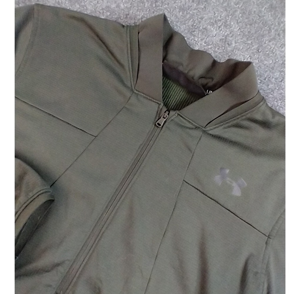 Under Armour ColdGear Quarter Zip Pullover Mens Medium Olive Green Loose Fit